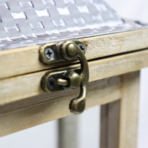 Metal & Natural Wood Lantern