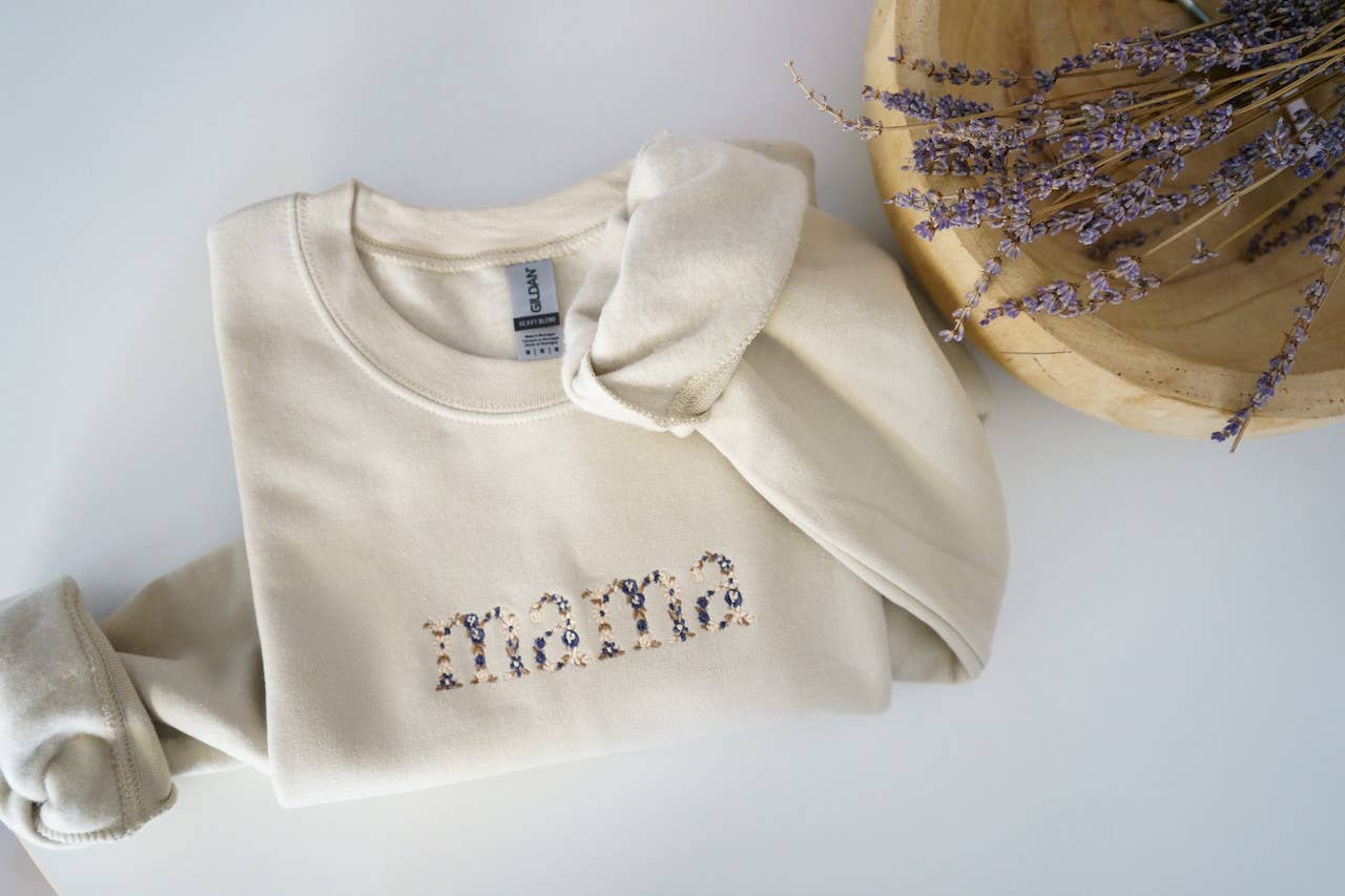 Floral Mama Sweatshirt - Blue