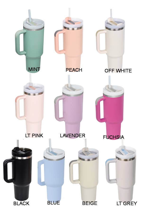 40oz STAINLESS STEEL TUMBLER SOLID: LIGHT PINK