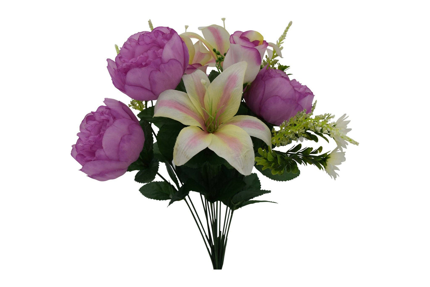 Peony, Lily & Rose Bud Mixed Bush, Lavender