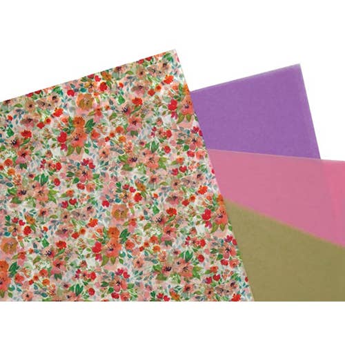 Waxed Floral Tissue Paper