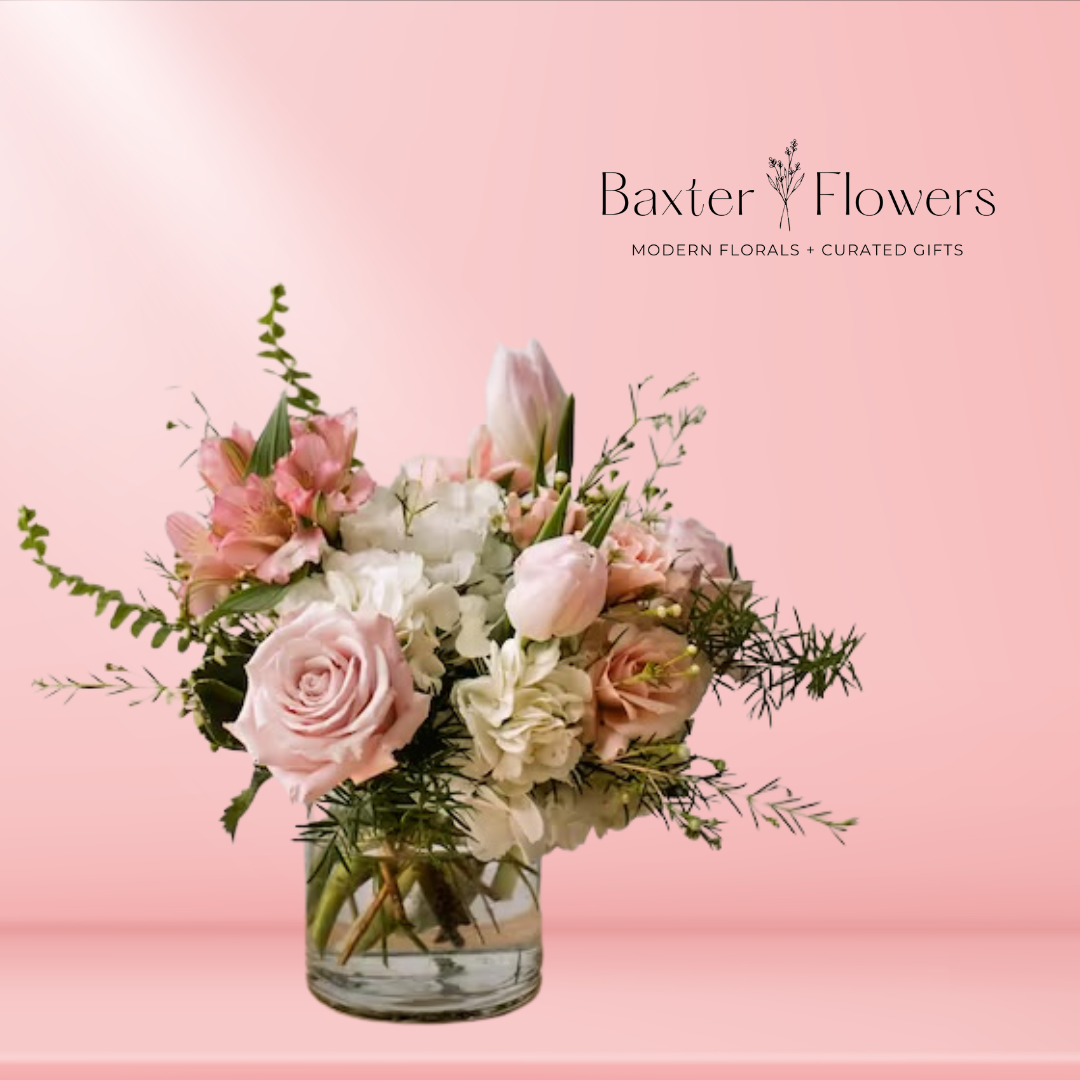 Valentine’s Preorder - Modern Mixed Arrangement, Pink & White