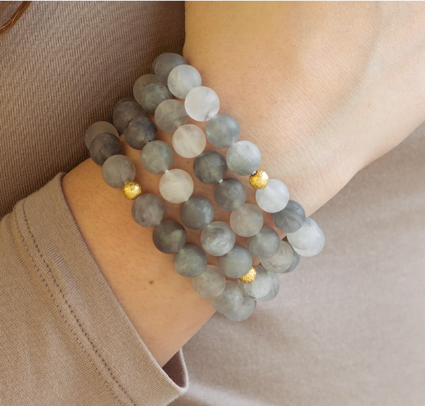 Lenny&Eva Gemstone Bracelet - Cloudy Quartz, 10mm