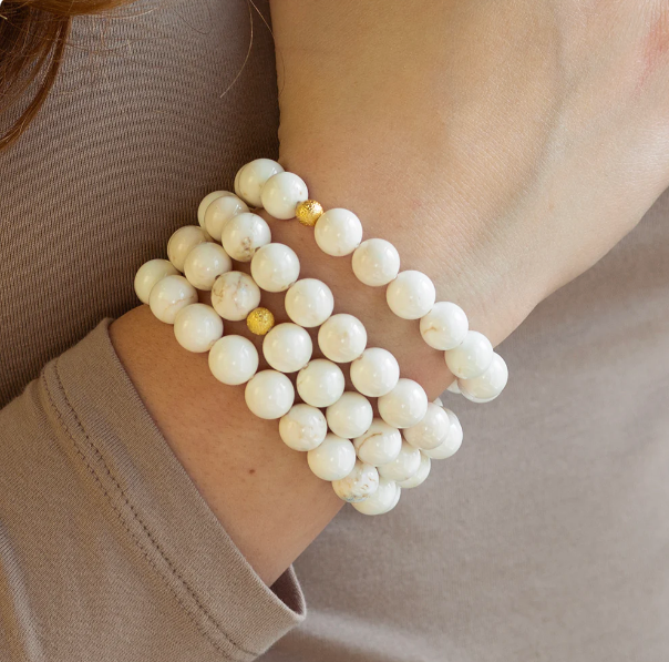 Lenny&Eva Gemstone Bracelet - Howlite, 10mm