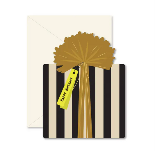 Black Stripe "Happy Birthday" Card
