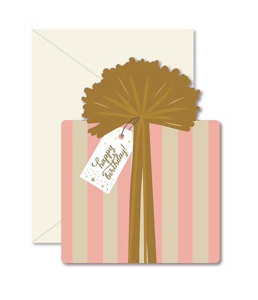 Pink Stripe "Happy Birthday"