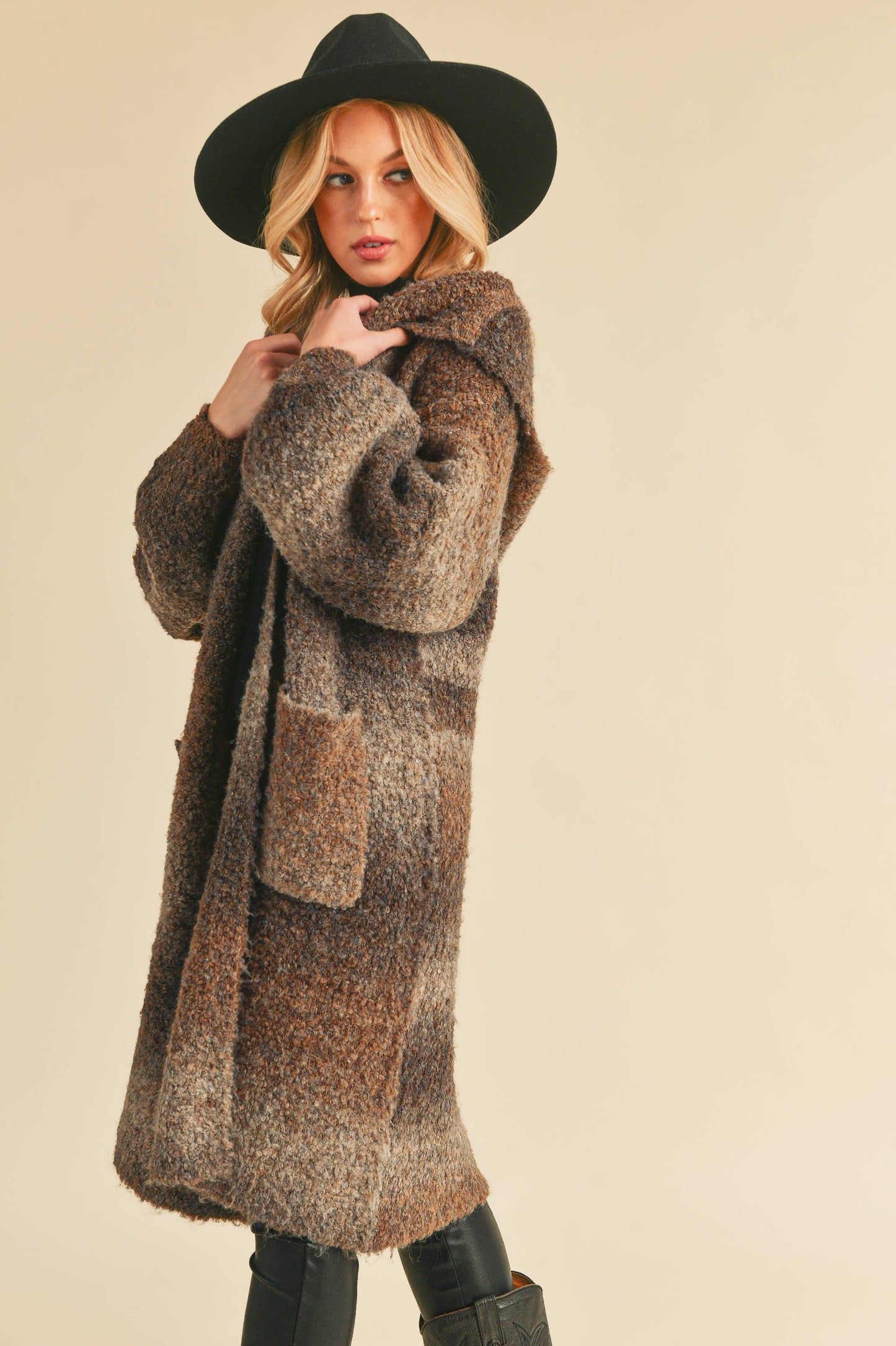 Nelsi Cardigan: Brown Multi