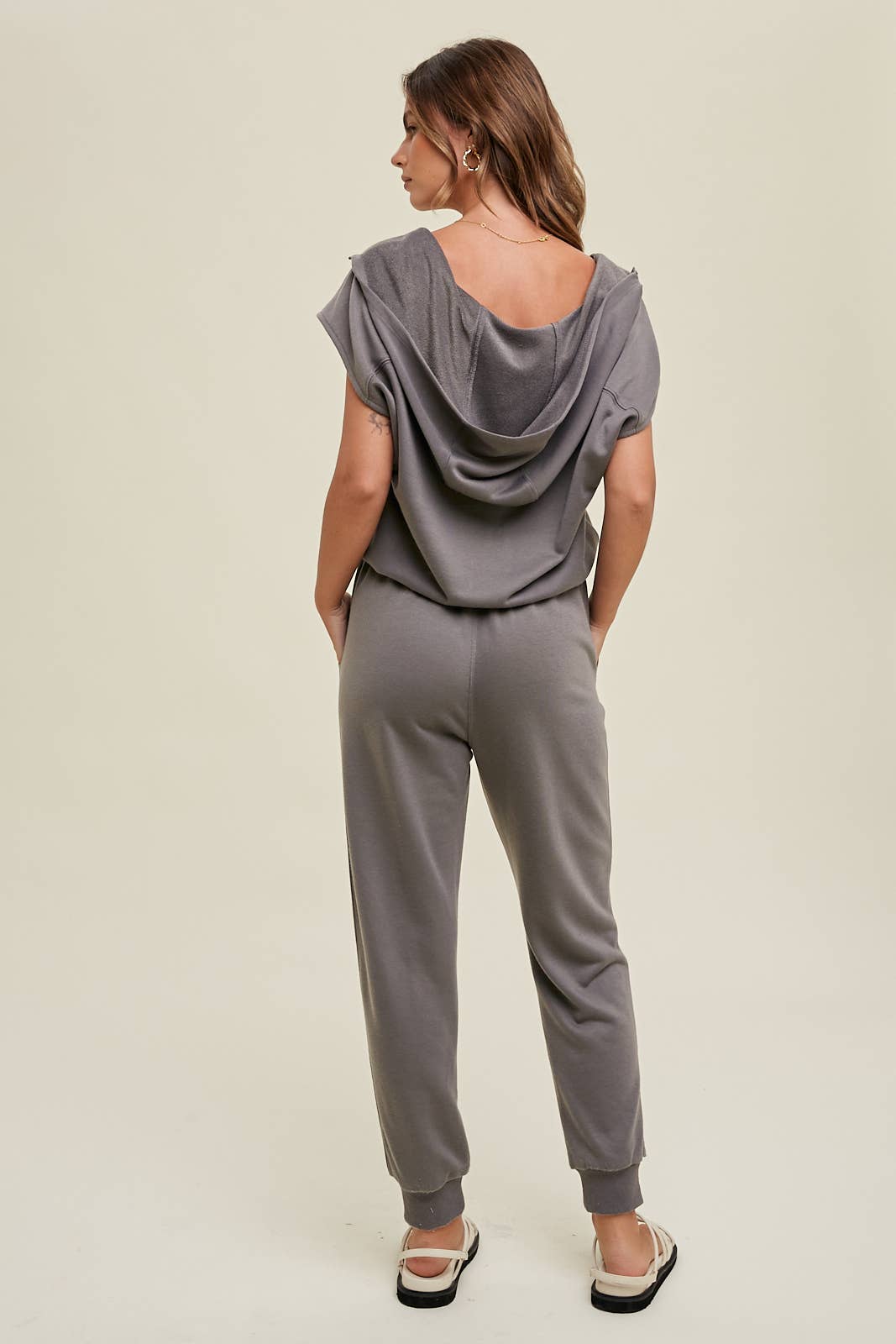 Charcoal Hooded Jumpsuit
