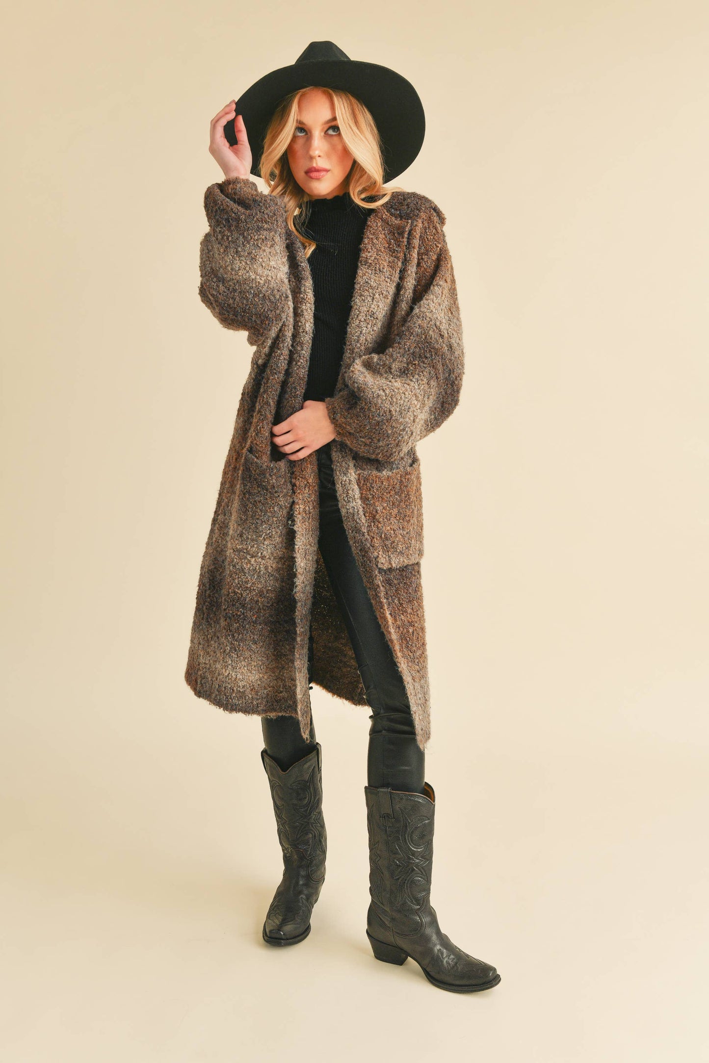 Nelsi Cardigan: Brown Multi