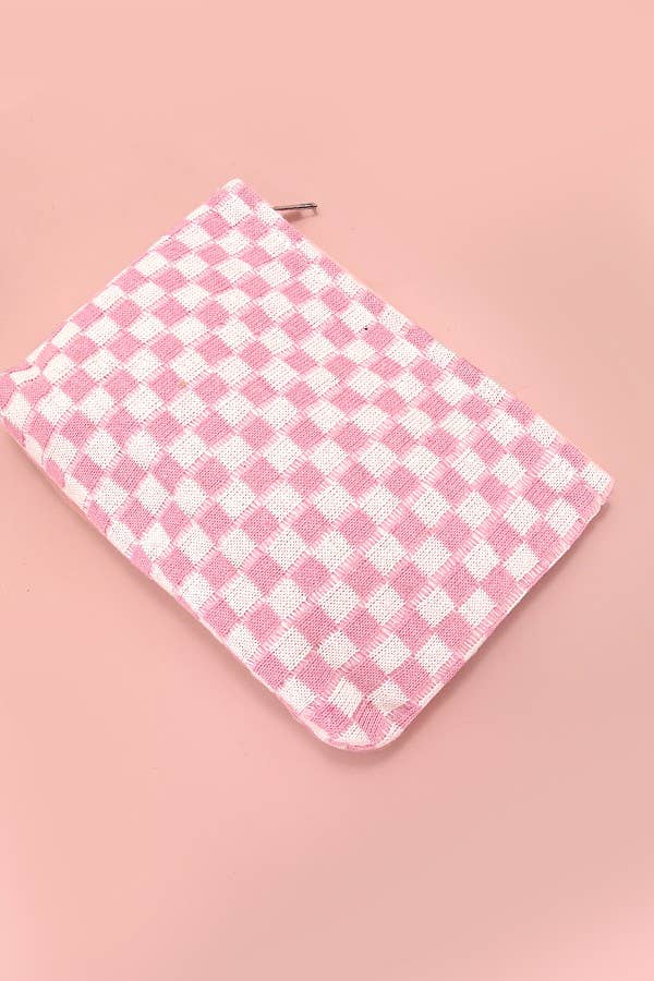 TRAVEL CHECKER MAKEUP COSMETIC POUCH BAG | 40P528
