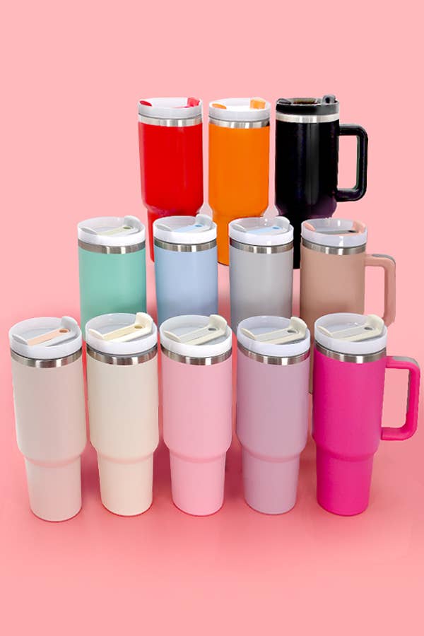 40oz STAINLESS STEEL TUMBLER SOLID: LIGHT PINK