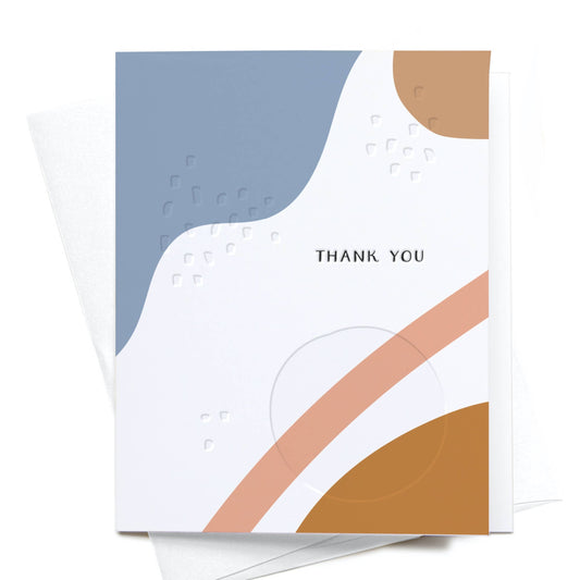 Thank You Abstract Letterpress Greeting Card