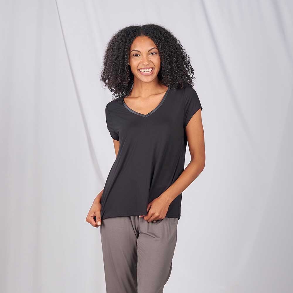 Black Classic V Neck Shirt