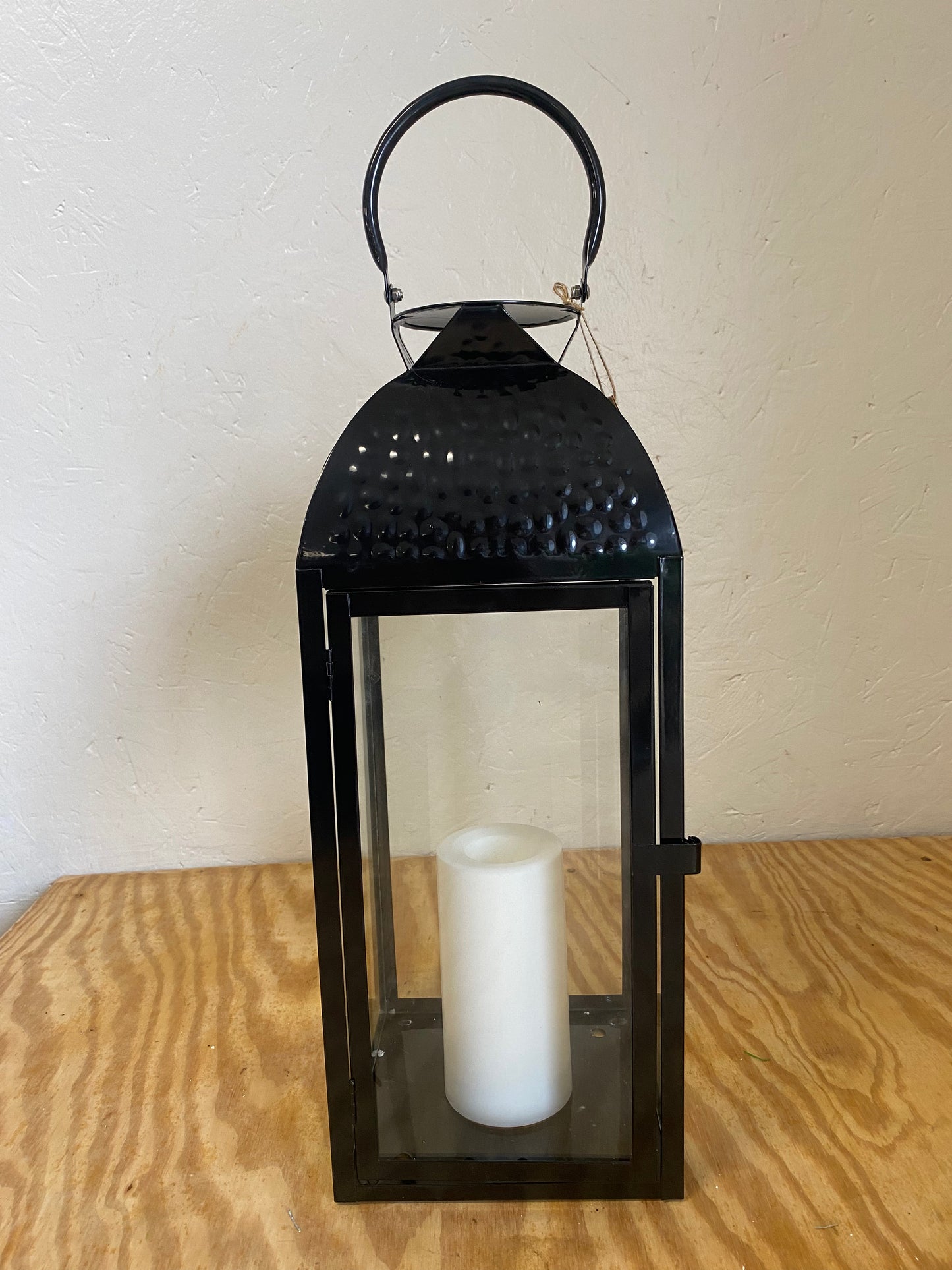 Black Lantern with Flameless Candle