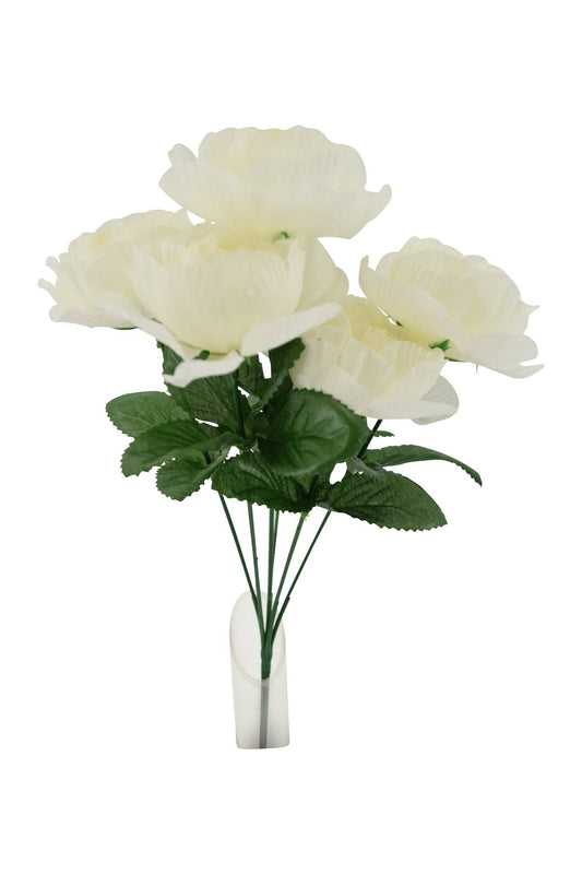 13" Peony Bush, Cream