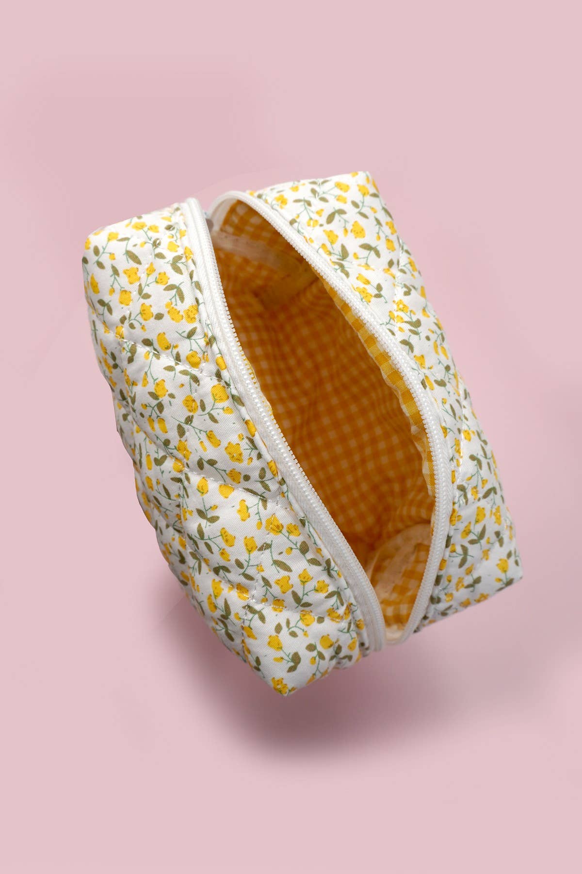 DITSY QUILTED COTTON FLORAL COSMETIC POUCH BAG | 40P557