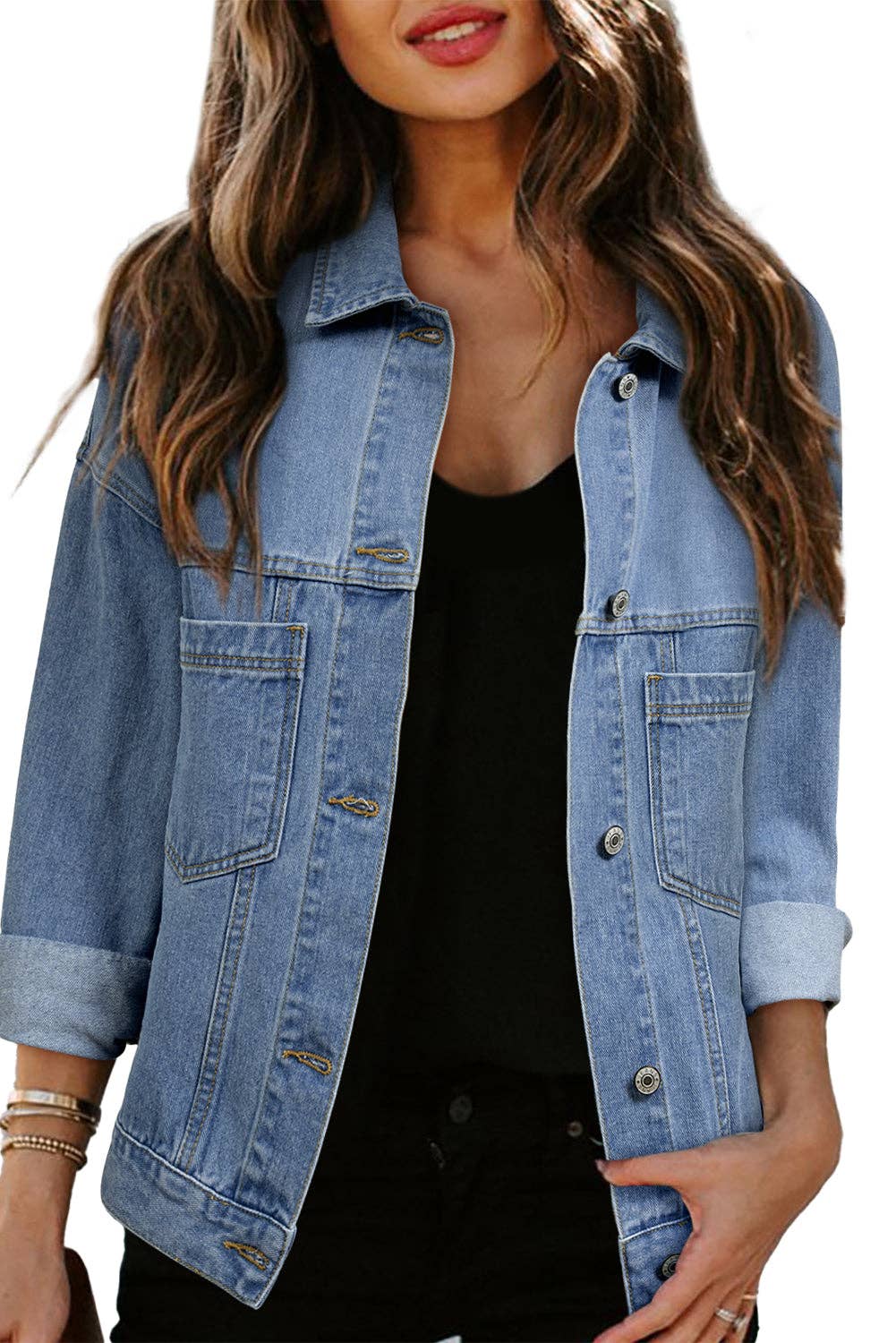 Denim Washed Oversized Jacket