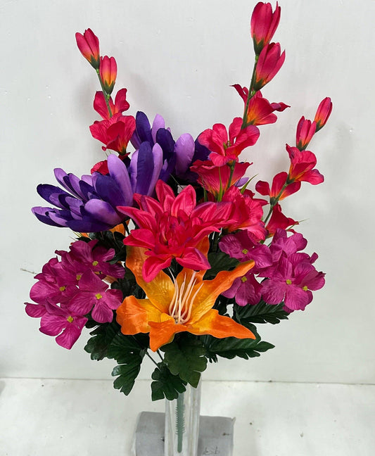 Dahlia, Lily, Mum, Gladiolus & Hydrangea Bush, Bright Mix