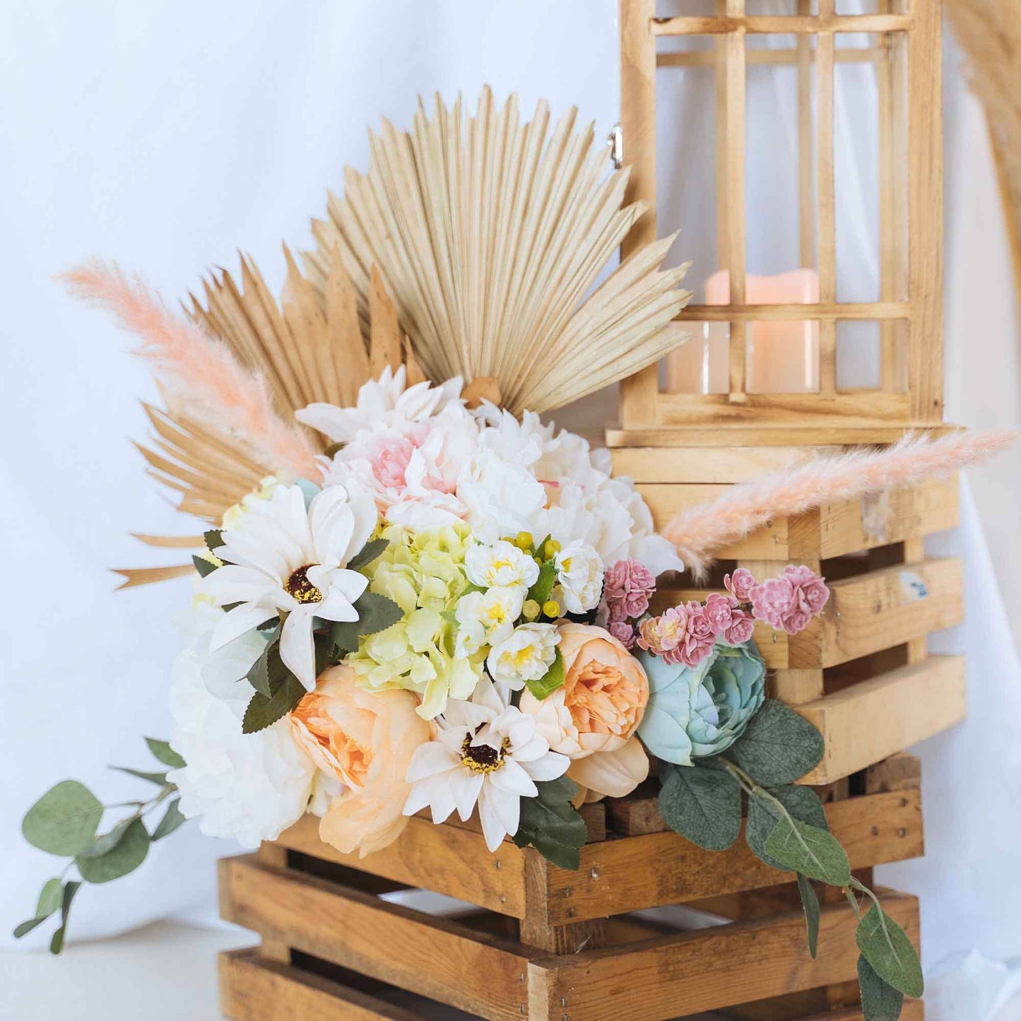 Dried Palm Leaf Fan - 14“