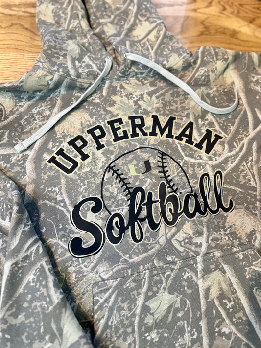 Upperman Softball Camo Hooded Sweatshirt