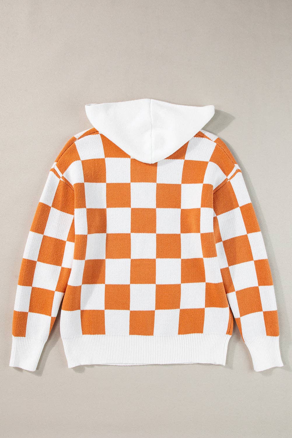 Checker Kangaroo Pocket Hooded Sweater