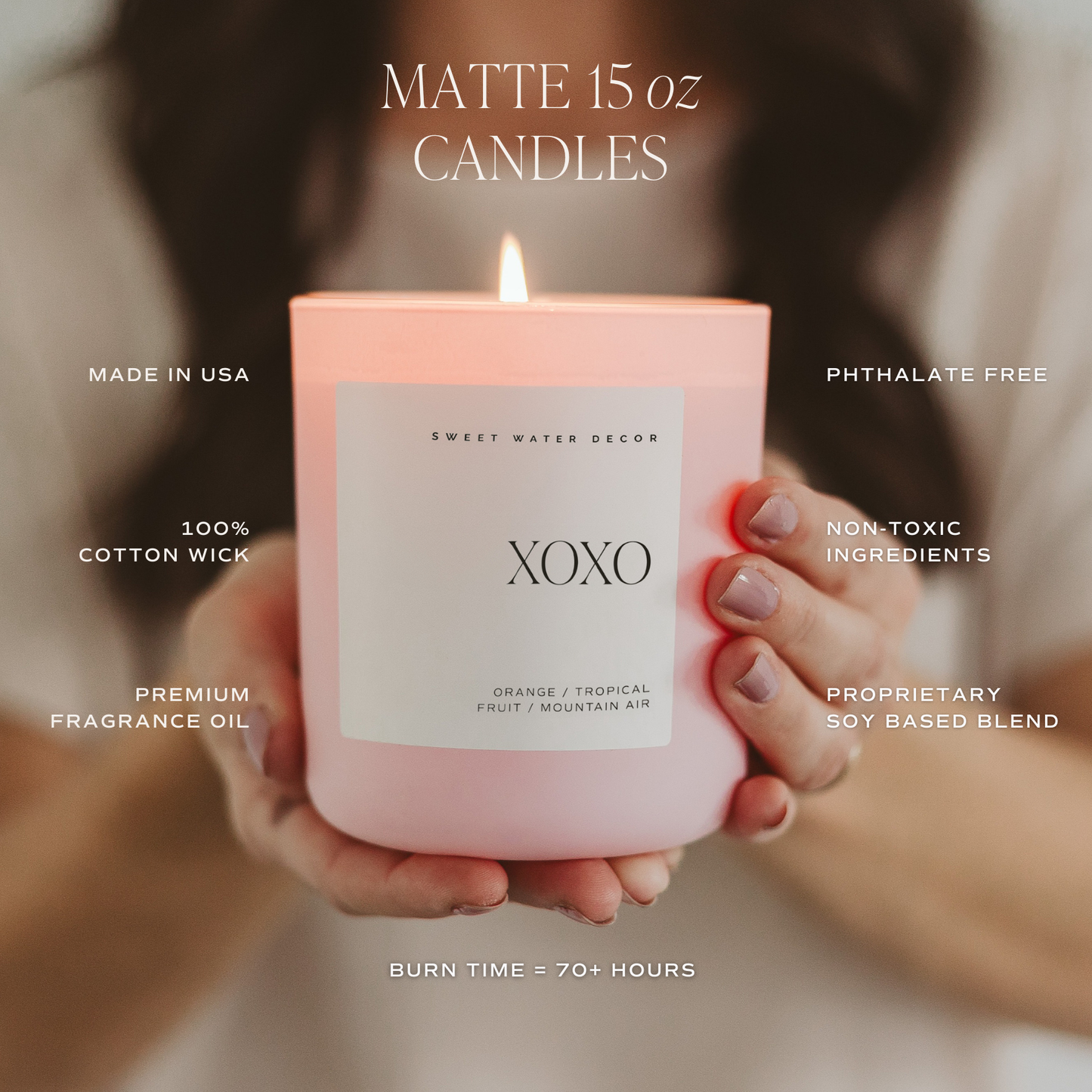 XOXO 15 oz Soy Candle, Matte Jar