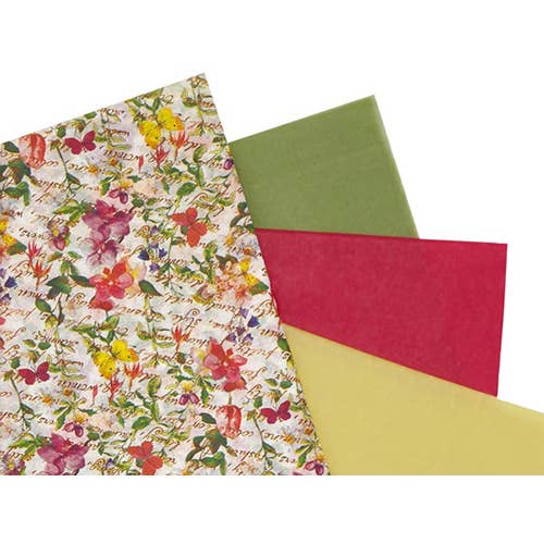 Waxed Floral Tissue Paper