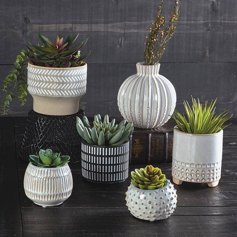 Cream Dot Planter