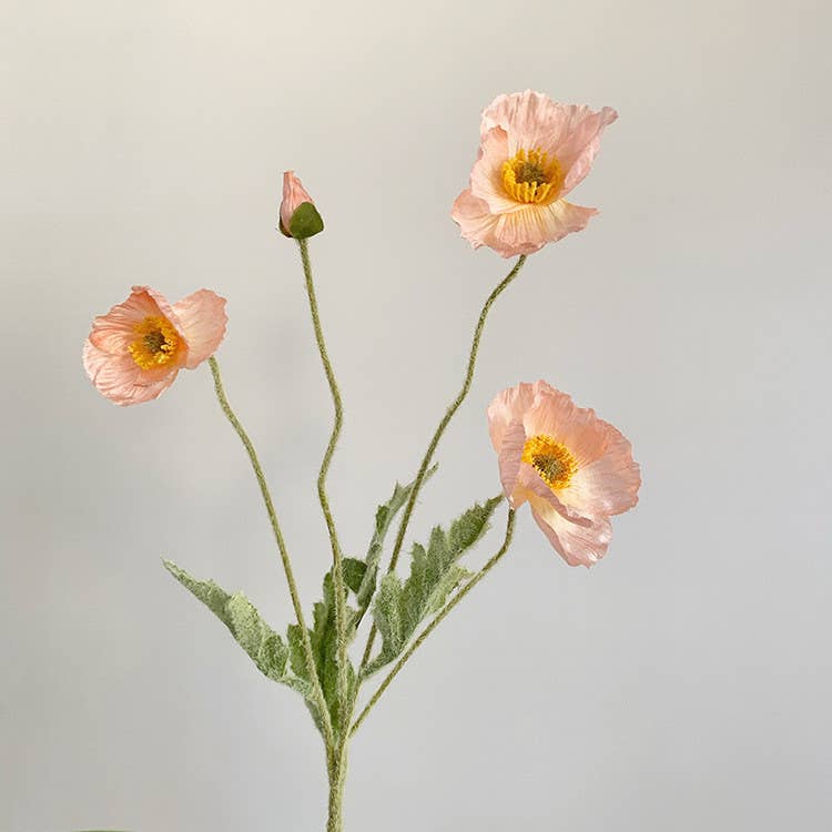 22'' Floral Silk Poppy Spay