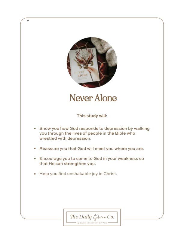 Never Alone | Depression Study