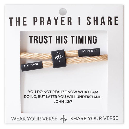 TRUST HIS TIMING Christian Cord Bracelet
