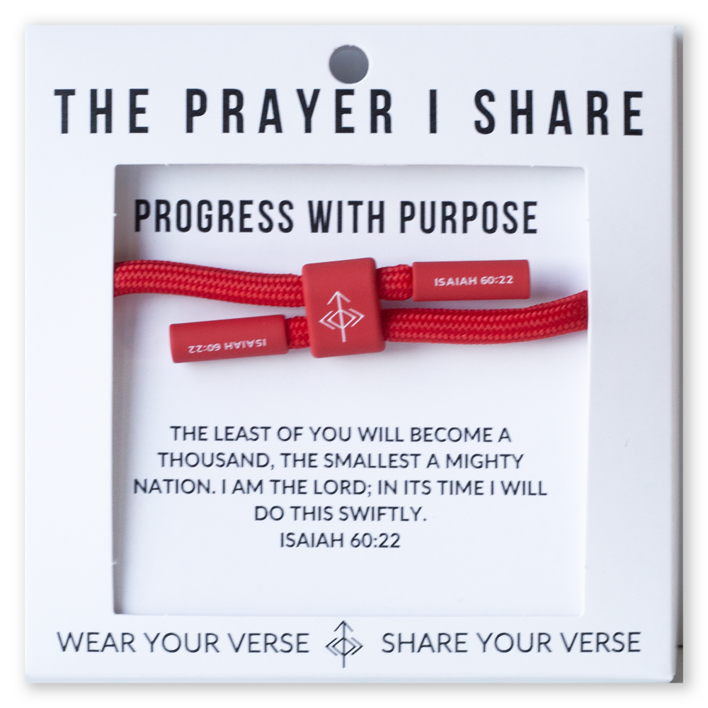 PROGRESS WITH PURPOSE Christian Cord Bracelet