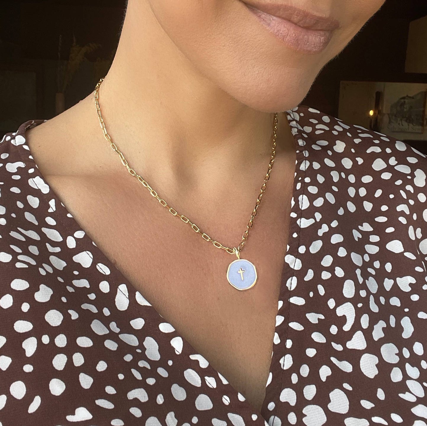 Faith Over Fear Necklace-White Cross | Christian