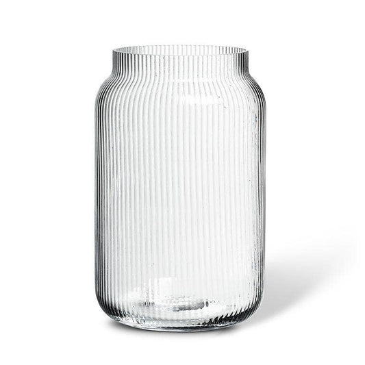 Large Narrow Optic Jar Vase-8.5"H