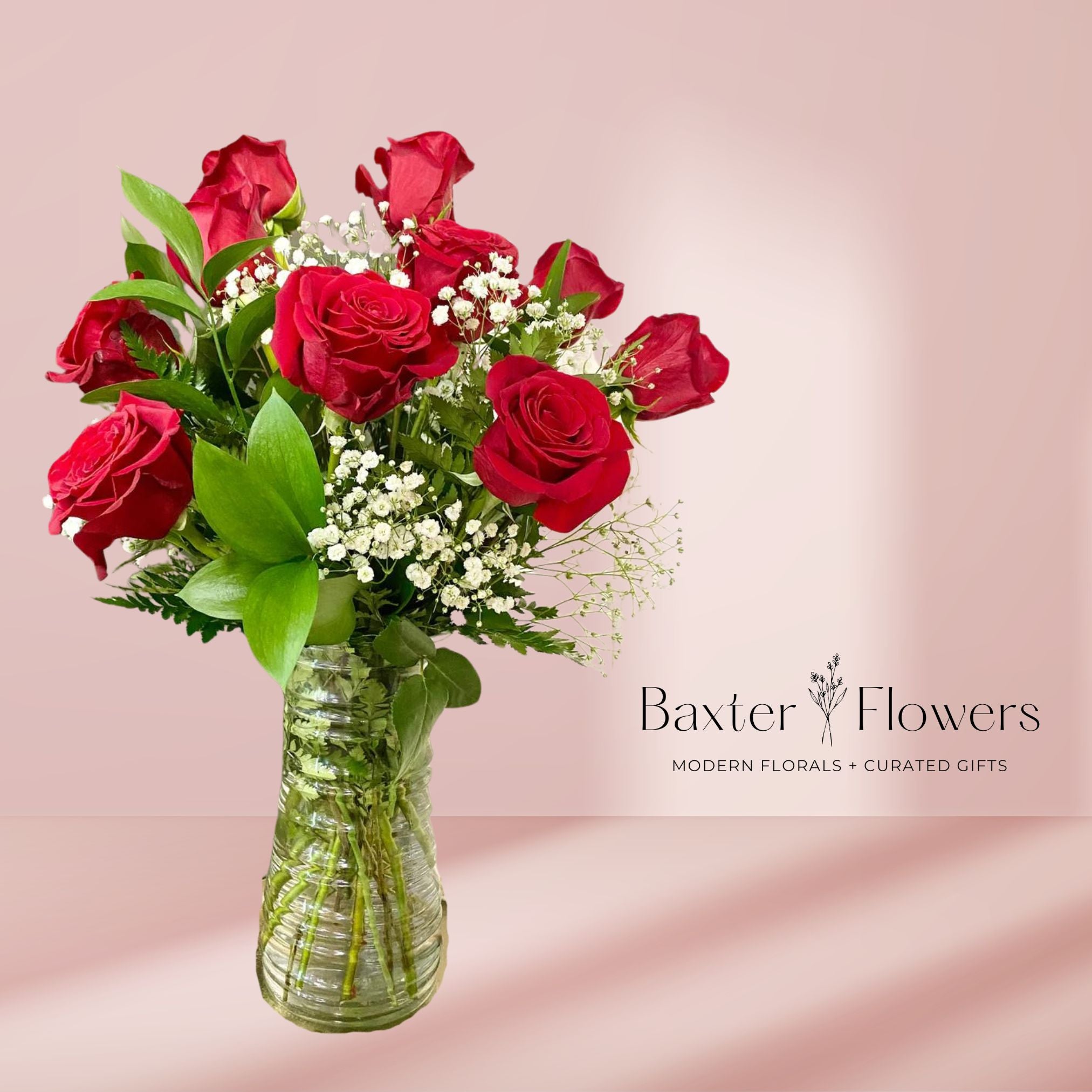 Valentine's Preorder - Traditional Red Roses – Baxter Flowers and Gifts