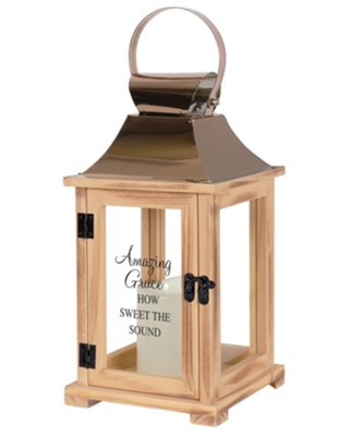 Amazing Grace Sympathy Lantern - White Wood