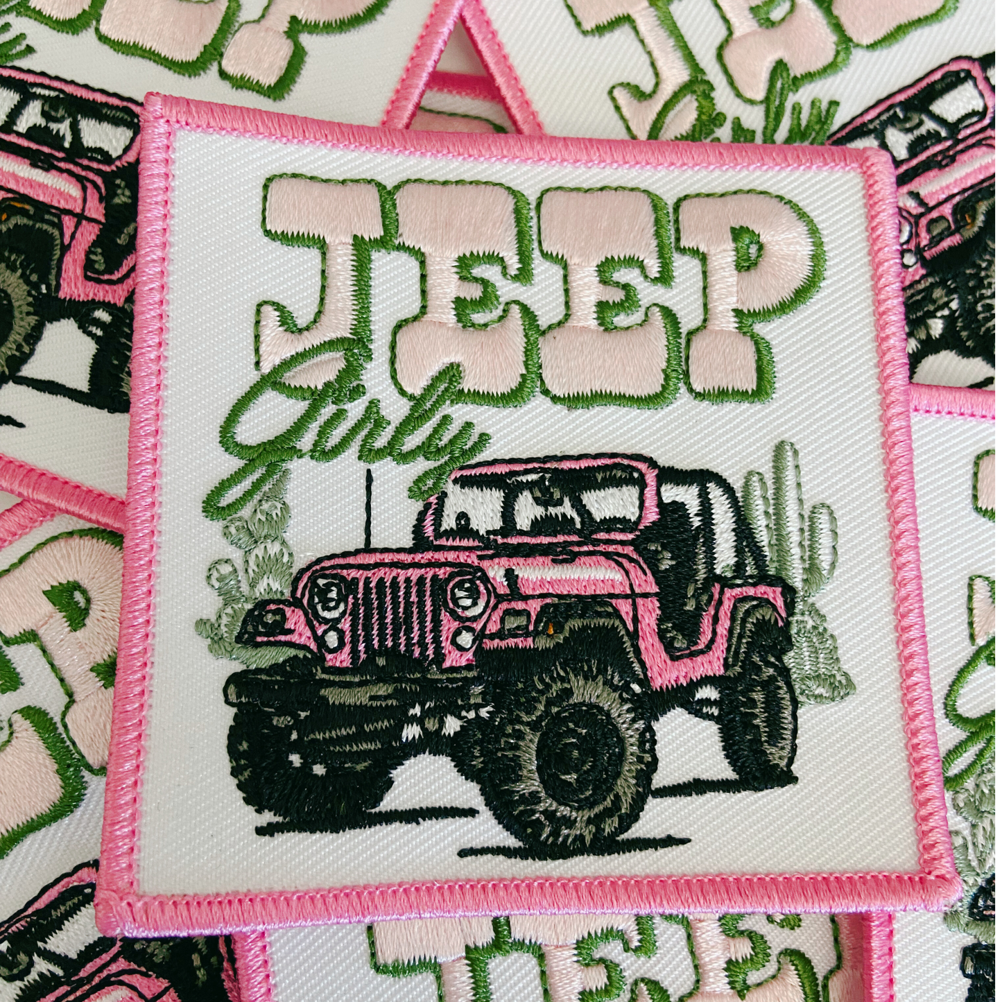 3" JEEP Girly  -  Embroidered Hat Patch