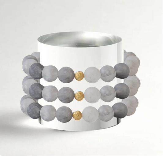 Lenny&Eva Gemstone Bracelet - Cloudy Quartz, 10mm
