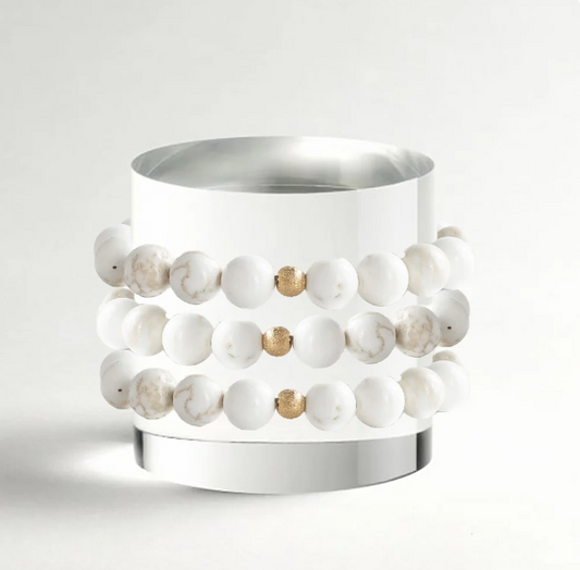 Lenny&Eva Gemstone Bracelet - Howlite, 10mm