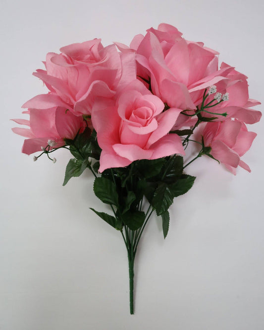 18" Open Rose Bush, Pink