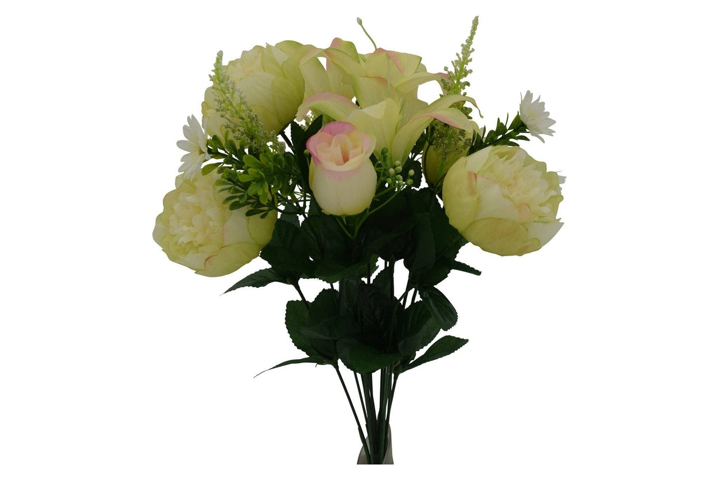 Peony, Lily & Rose Bud Mixed Bush, Lime & Pink