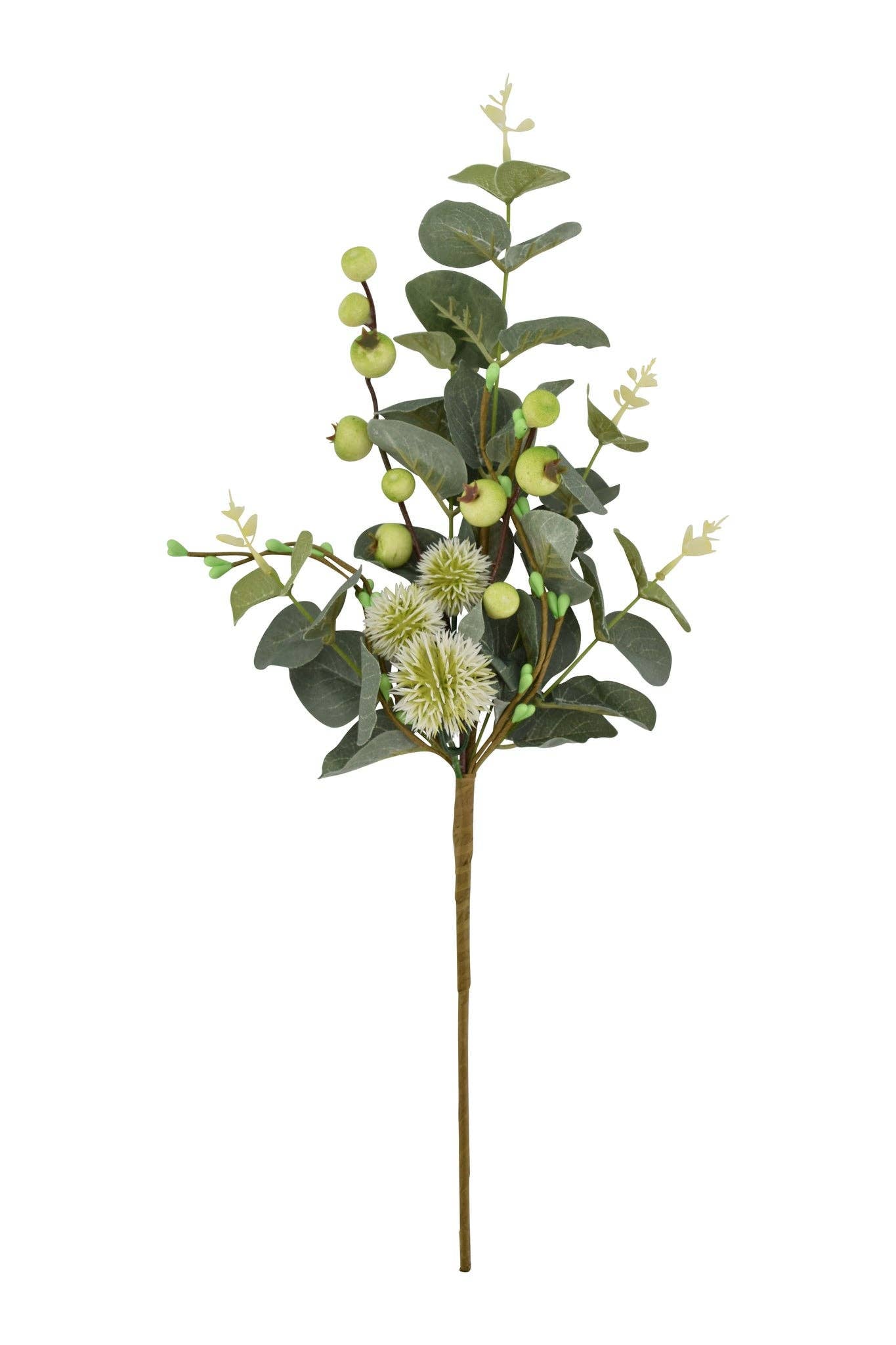 18" Eucalyptus, Berry & Thistle Pick, Green