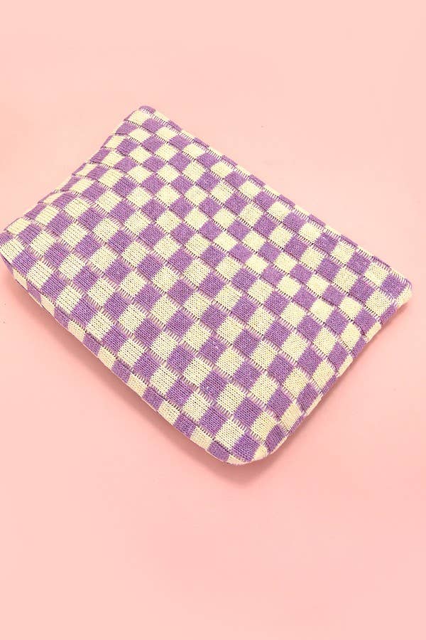 TRAVEL CHECKER MAKEUP COSMETIC POUCH BAG | 40P528