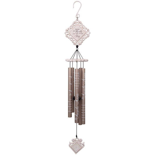 35" "In Angels' Arms" Vintage White Chime