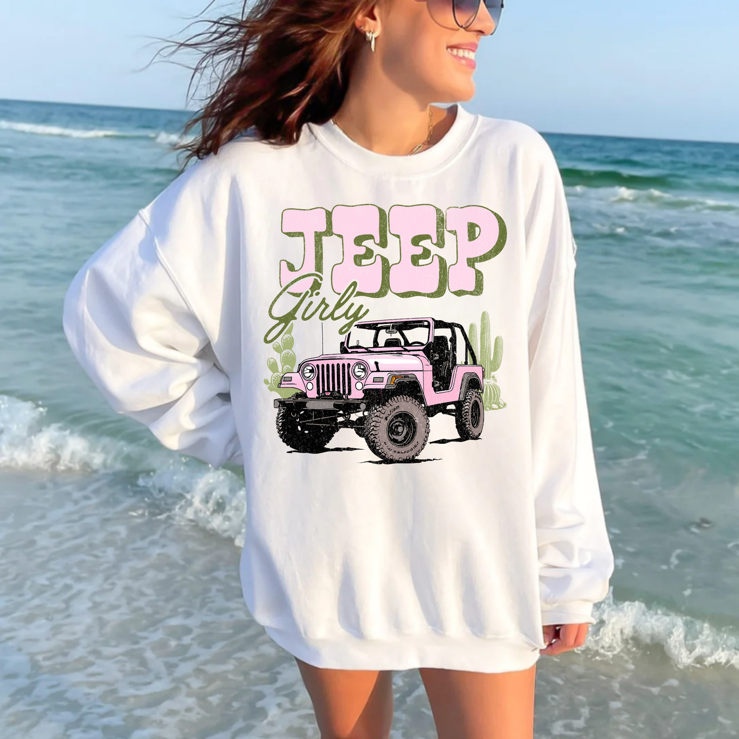 (shirt not included) JEEP Girly - Clear Film Transfer