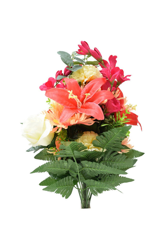 25" Zinnia, Carnation, Gladiolus & Lily Bush, Summer Mix