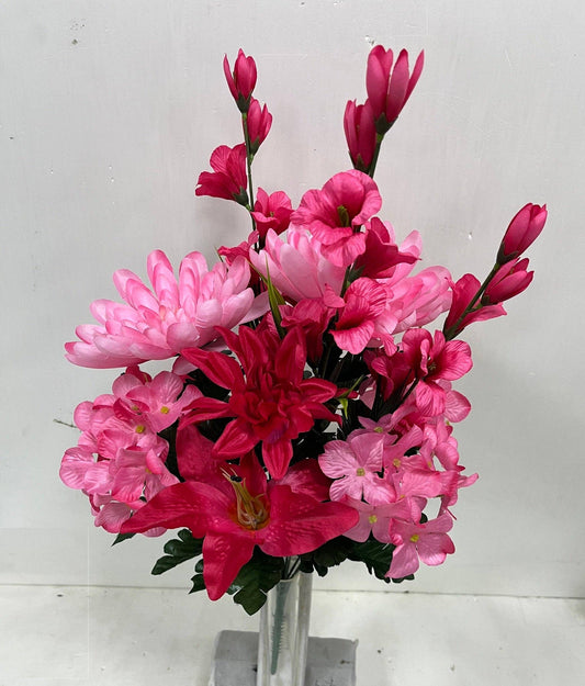 Dahlia, Lily, Mum, Gladiolus & Hydrangea Bush, Pink Combo