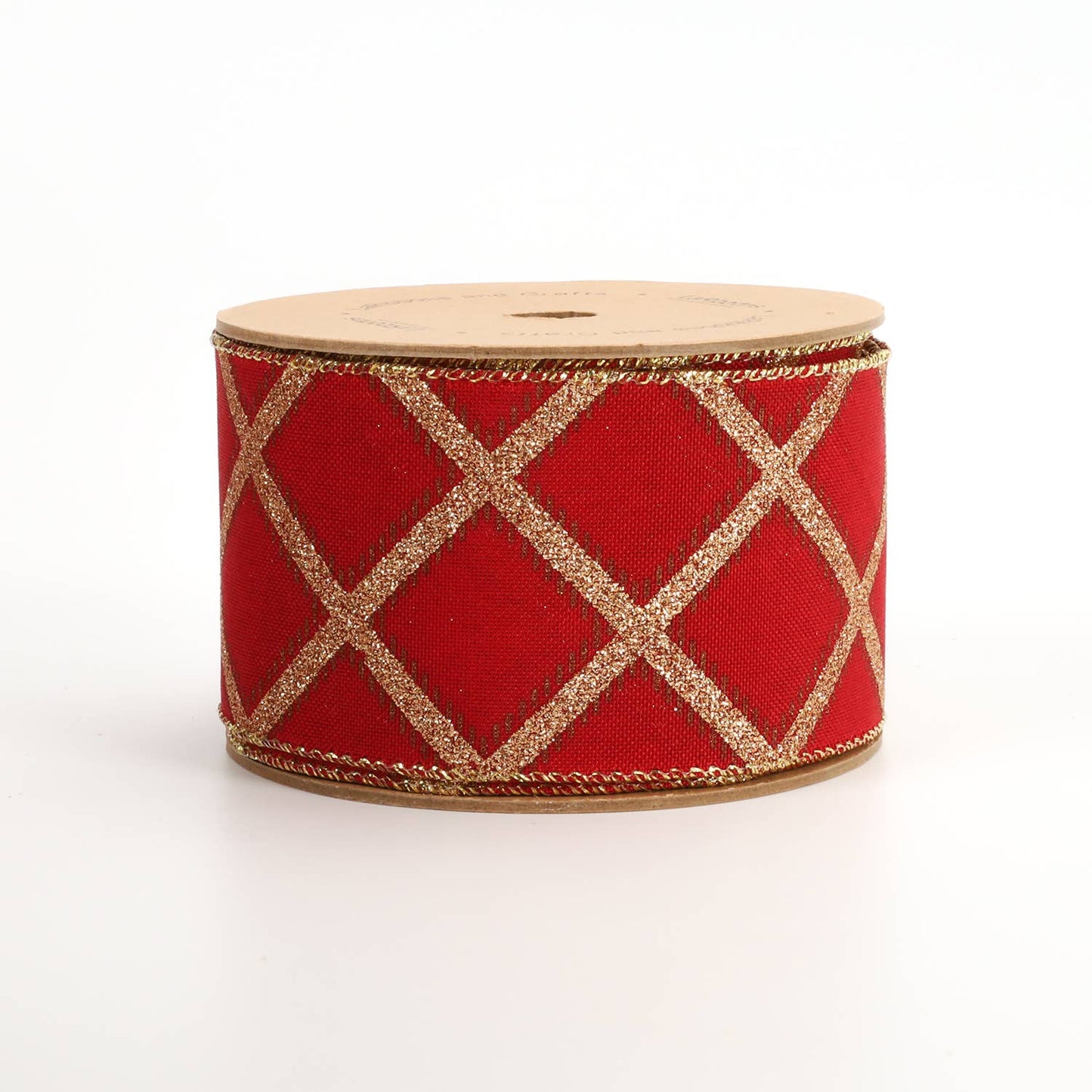 2 1/2" Holiday Wired Ribbon | "Glitter Holly Berry" | 10 Yard Roll
