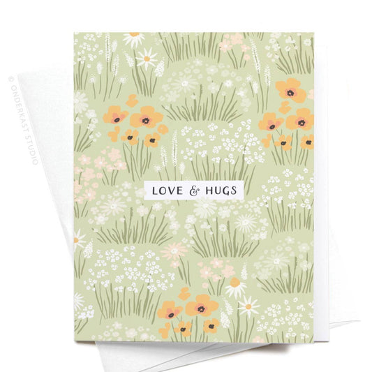 Love & Hugs Floral Greeting Card