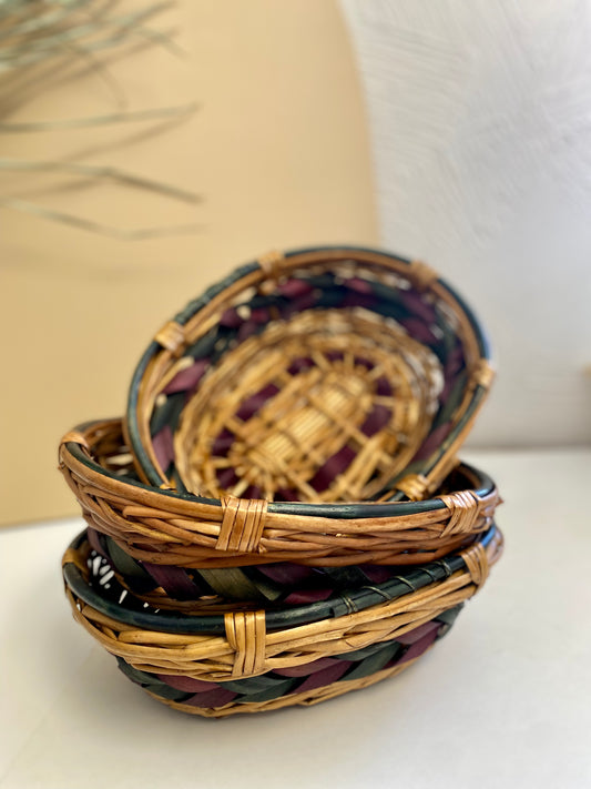 Burgundy Weave Basket